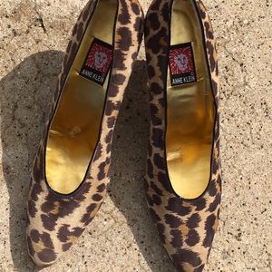 Vintage Anne Klein Leather Italian Leopard Pumps